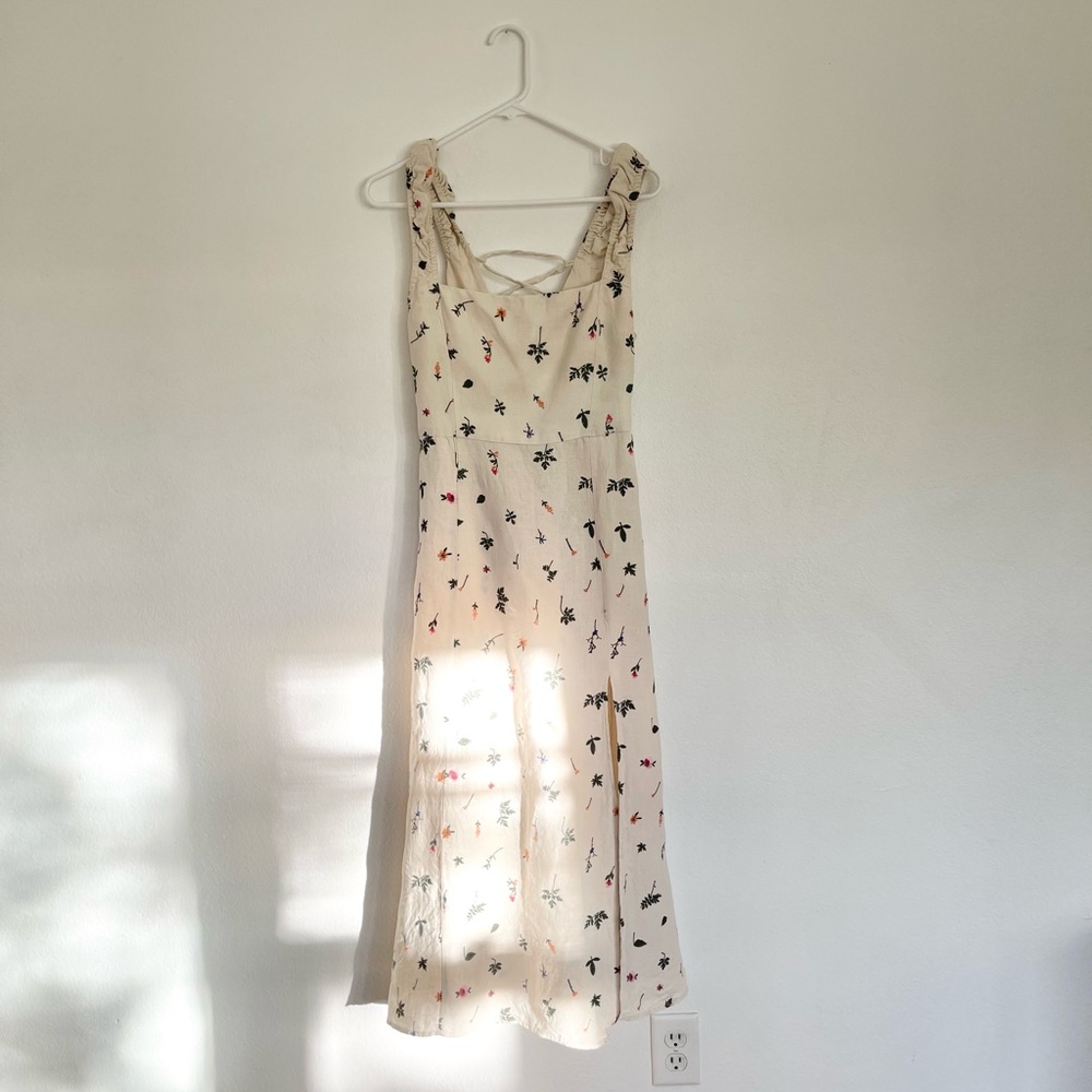 Zara Embroidered Linen Dress